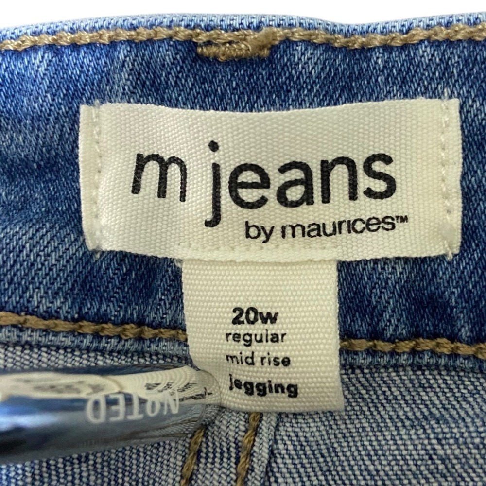 Maurices M Jeans Mid Rise Jegging Button Fly Raw Hem Minimalist Streetwear 20W - Picture 4 of 11